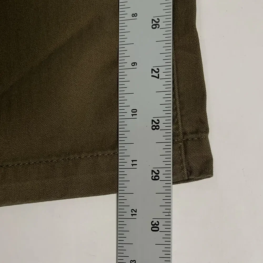 Banana Republic 32 NEW Mens Wide Leg Chino Pants Flap Pocket Dark Khaki